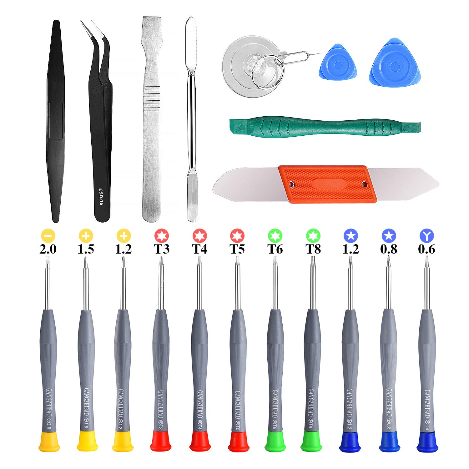 21Pcs Precision Screwdriver Set Magnetic,Gangzhibao Repair Tools Kit For Fix Phone/Iphone,Computer/Pc,Tablet/Pad,Watch,Ps4   Rep
